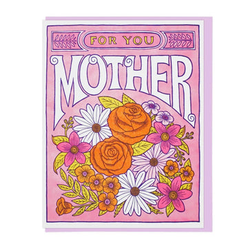Flowers For Mother Letterpress Card