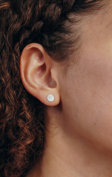 Sterling Silver Large Dot Stud Earrings