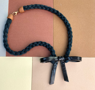 Black Bow Ceramic Necklace by Barrow PDX