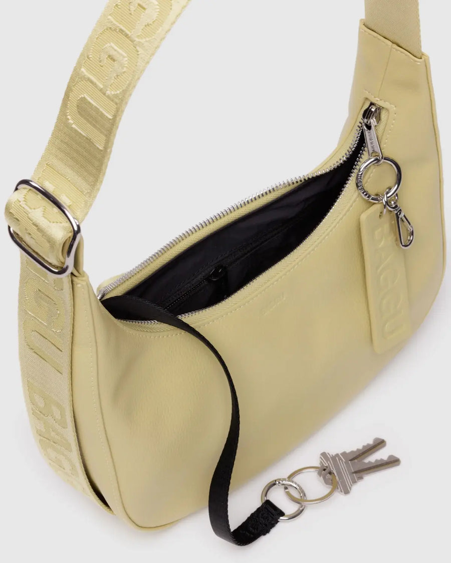 Small Recycled Leather Crescent Bag