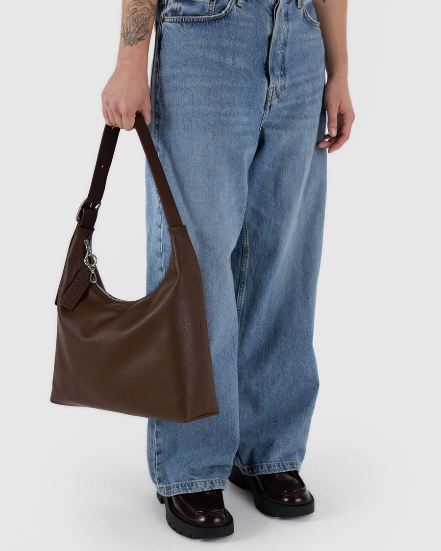 baggu leather backpack black black New BAGGU Recycled Leather Shoulder Bag – Ruby Press Mercantile