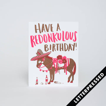 Redonkulous Birthday Letterpress Card