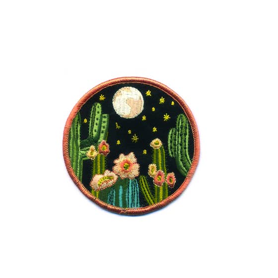 Night Cactus Embroidered Patch