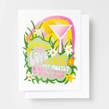 Love Light Cocktails Risograph Card