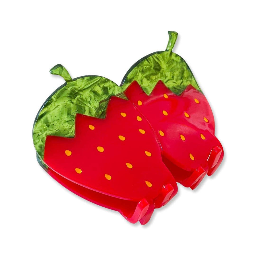 Large Red Strawberry Hair Claw Clip by Jenny Lemons