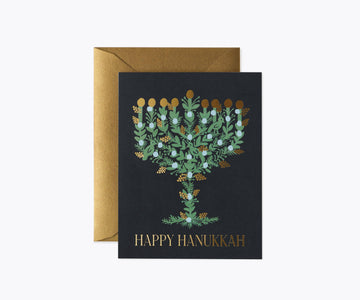 Laurel Menorah Hanukkah card by Rifle Paper Co.