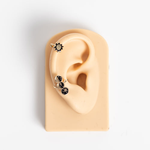 Sun & Moon Phases 18k Gold Ear Cuffs