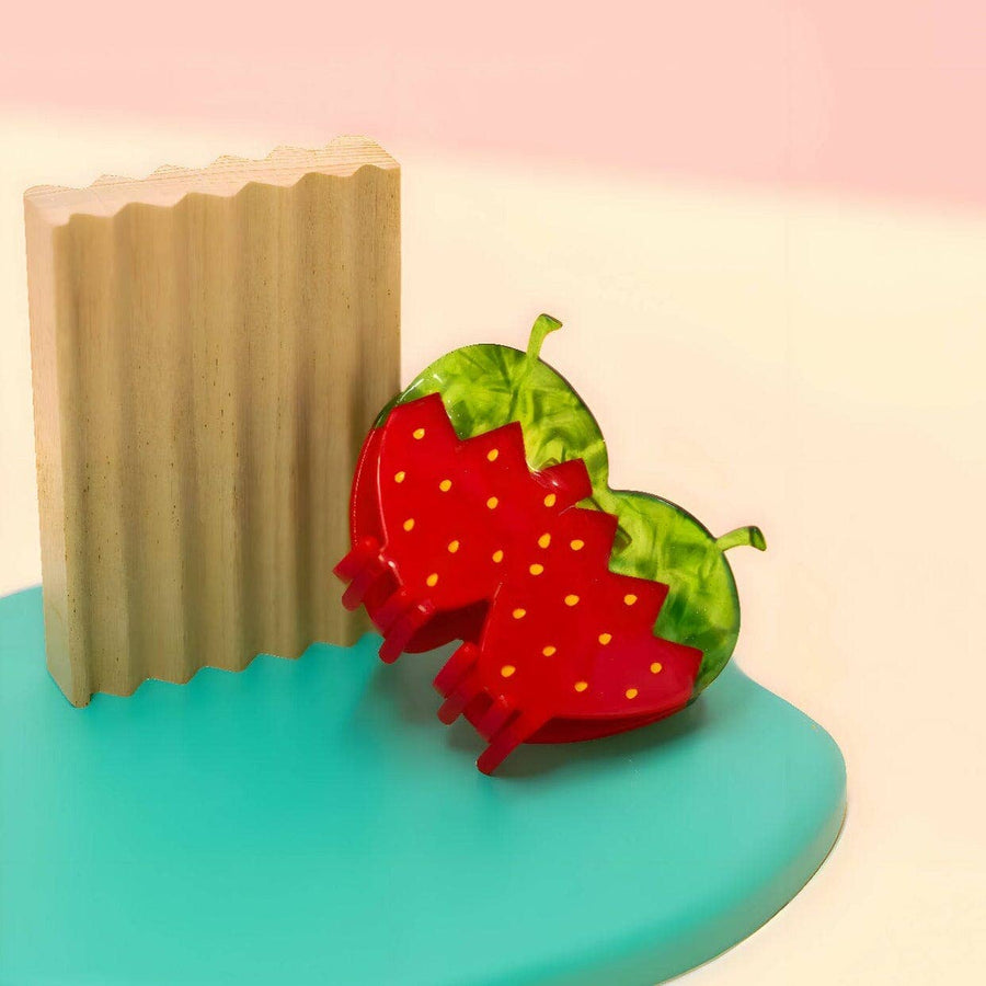Large Red Strawberry Hair Claw Clip by Jenny Lemons