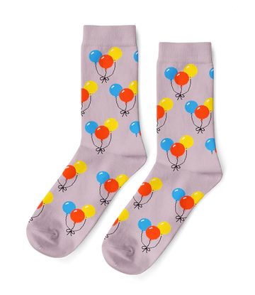 S Balloons Party Celebration Adult Crew Socks