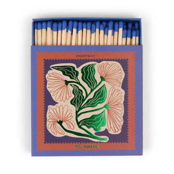 Floral Cabana Boxed Matches Set Of 100 Matches With Cobalt Tips by Paddywax