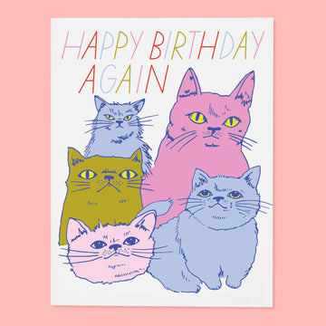 Cats Again Birthday Card by The Good Twin