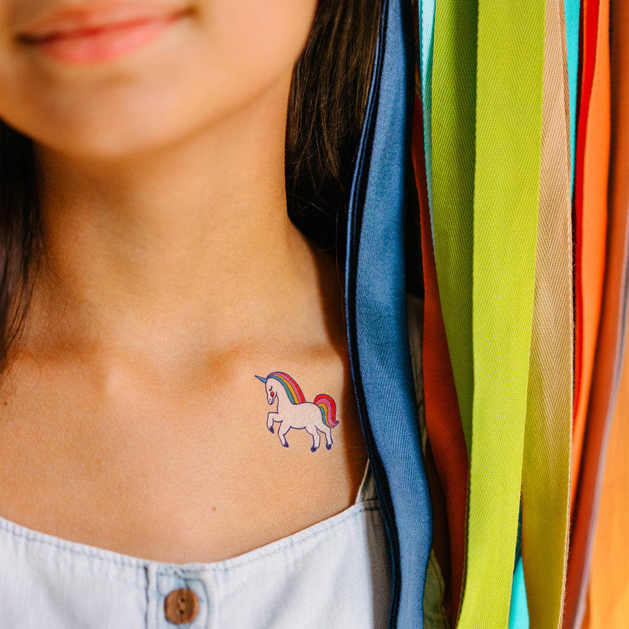 Rainbow Unicorns Tattoo Sheet by Yellow Owl Workshop
