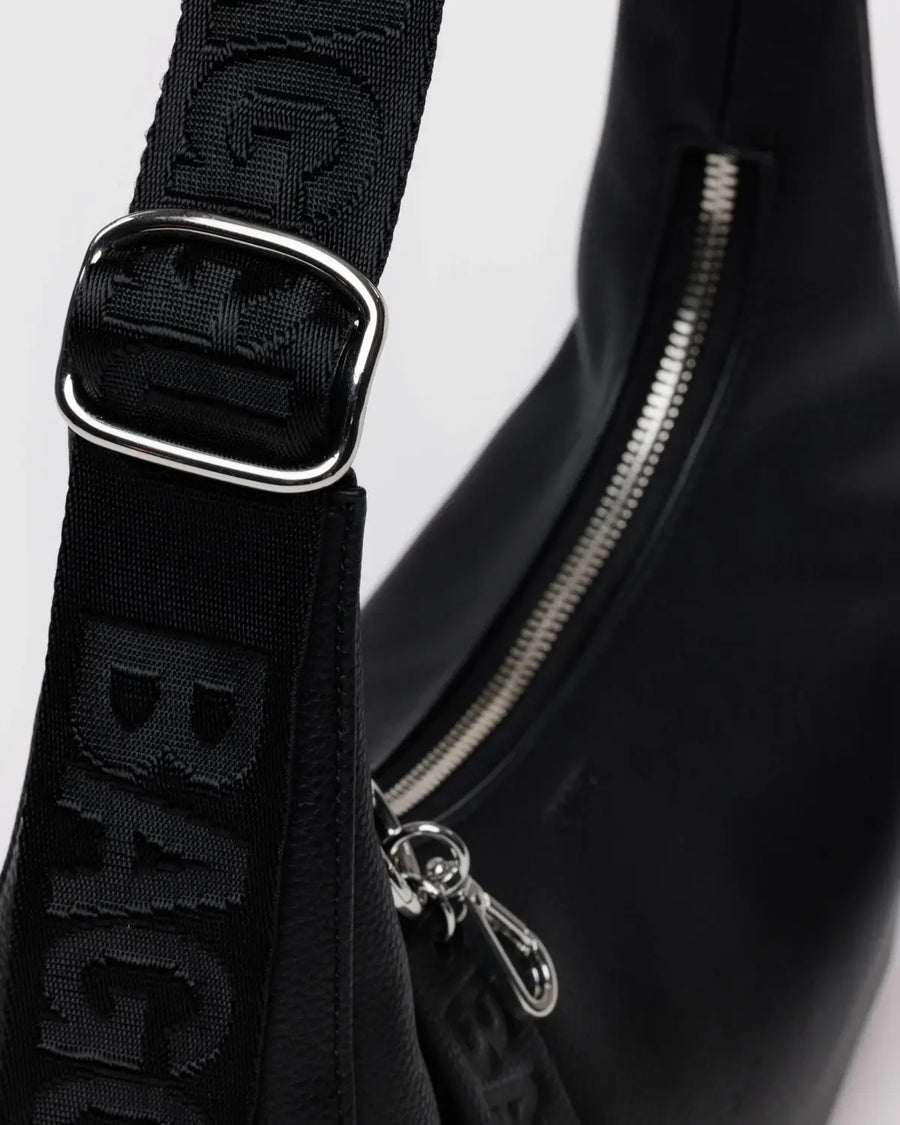 Small Recycled Leather Crescent Bag