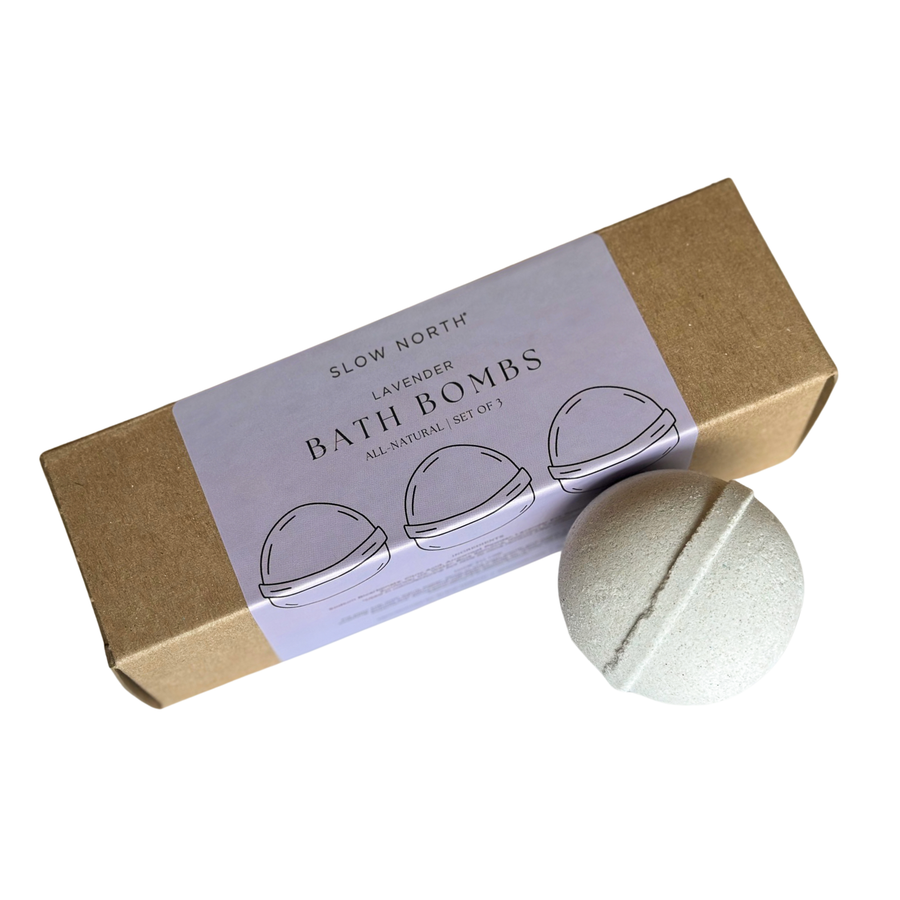 Lavender Natural Bath Bomb Set of 3 by Slow North