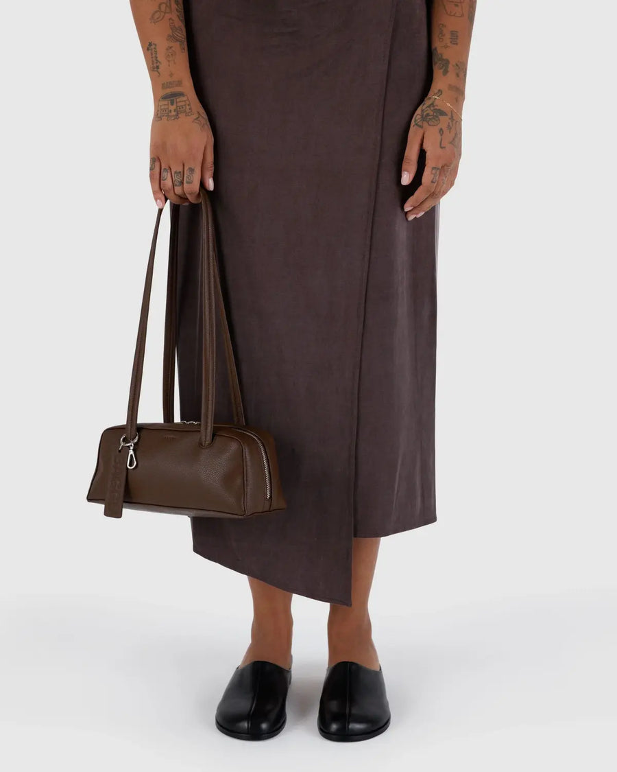 Small Recycled Leather Bowler Bag