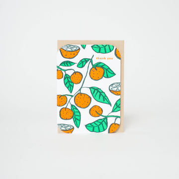 Citrus Letterpress Thank You by Egg Press