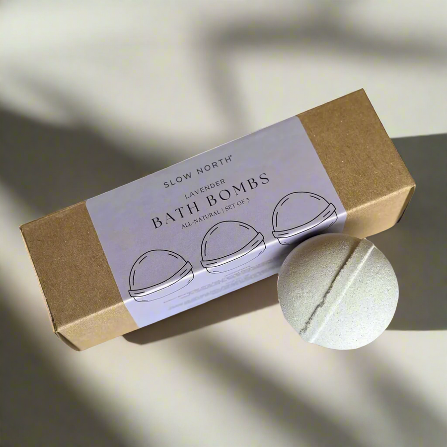 Lavender Natural Bath Bomb Set of 3 by Slow North