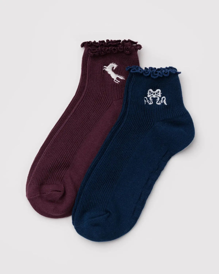 New BAGGU Lettuce Edge Sock Set