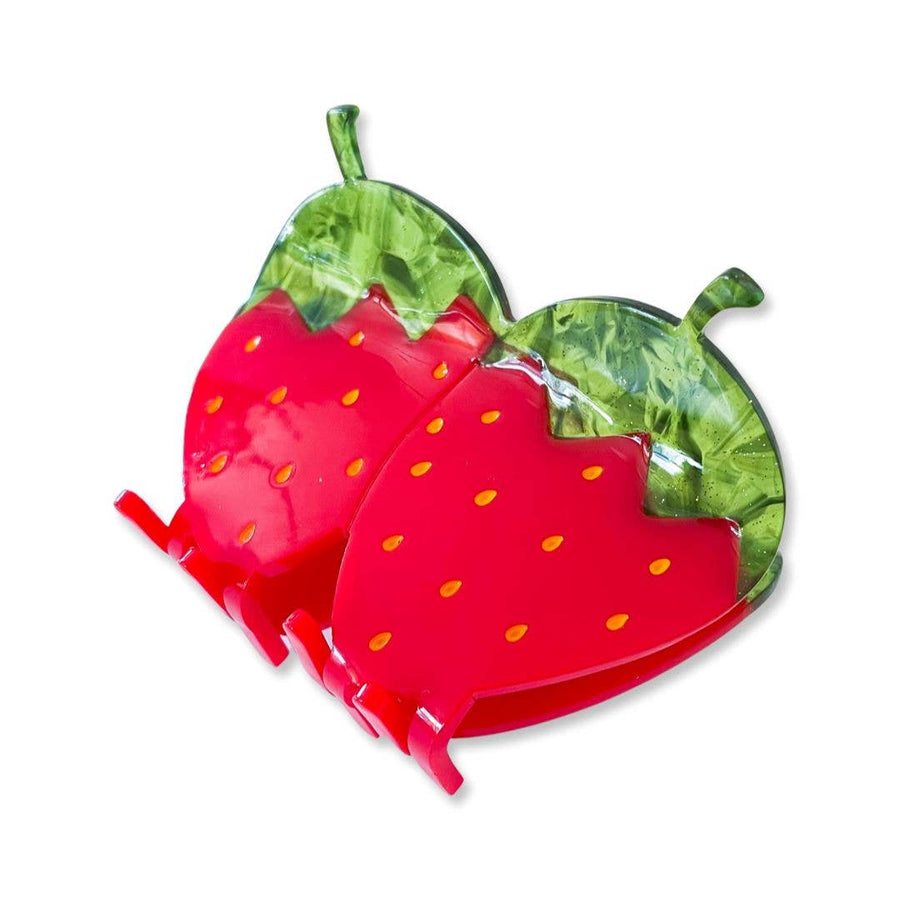 Large Red Strawberry Hair Claw Clip by Jenny Lemons