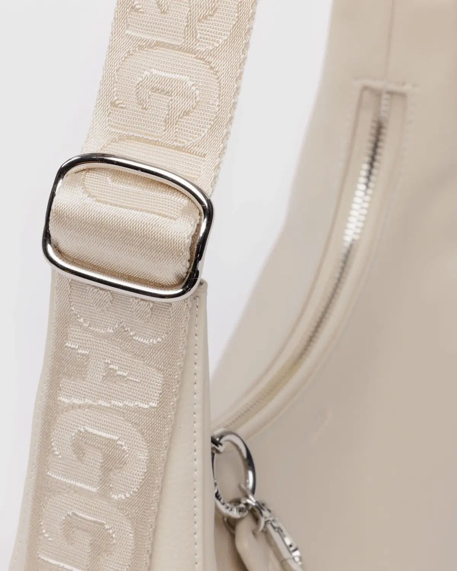 Small Recycled Leather Crescent Bag