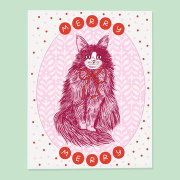 Merry Cat Holiday Card by The Good Twin