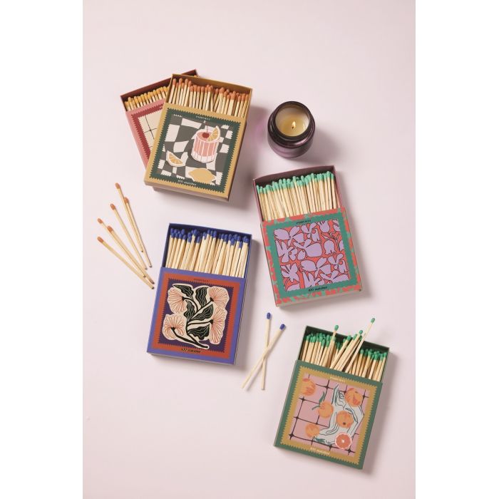 Floral Cabana Boxed Matches Set Of 100 Matches With Cobalt Tips by Paddywax