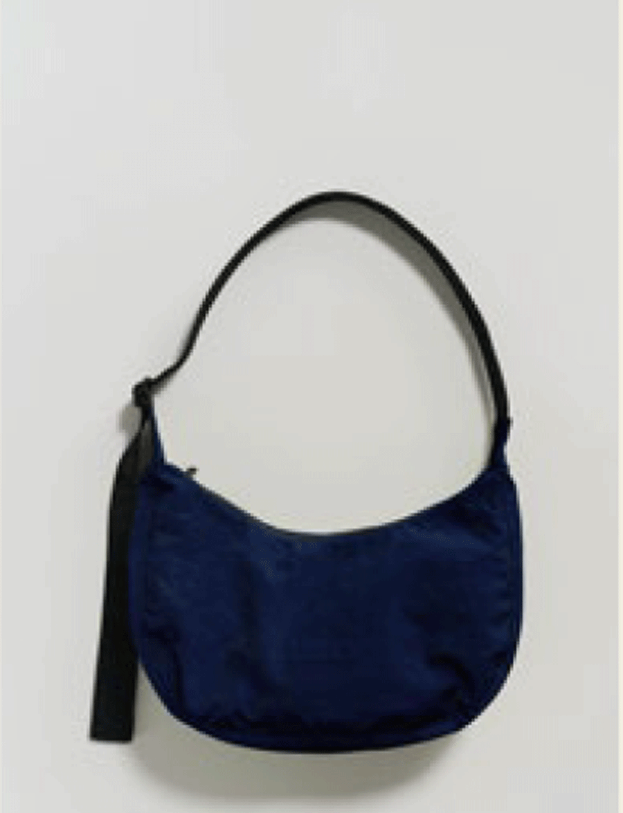 Large Nylon Crescent Bag : Black - Baggu