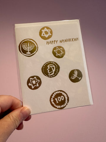 Happy Hanukkah Gold Foil Card by Egg Press