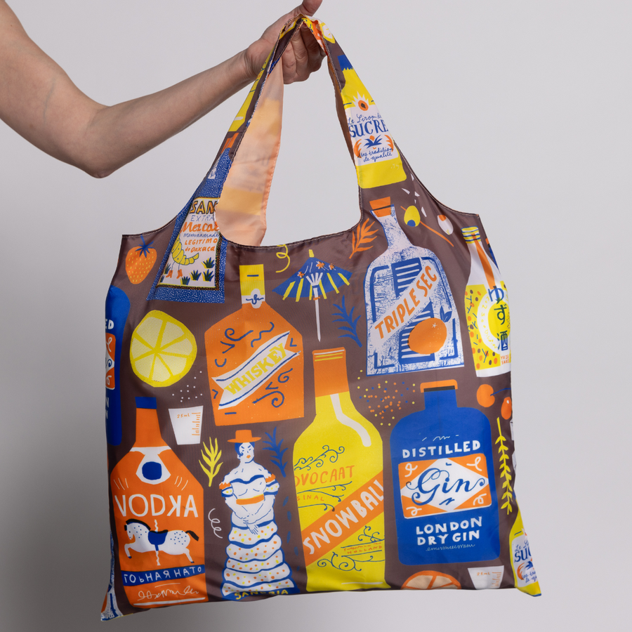 Cocktails by The Printed Peanut Art Sack® Eco-Friendly Reusable Tote