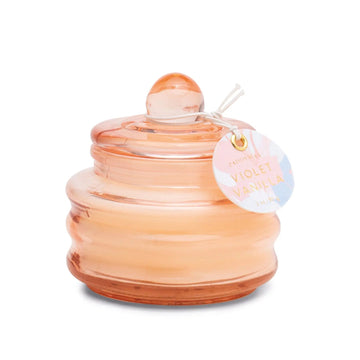 Violet Vanilla Blush Glass Jar with Lid 3 oz Beam Candle by Paddywax