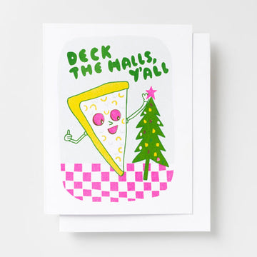 Deck The Halls Risograph Card