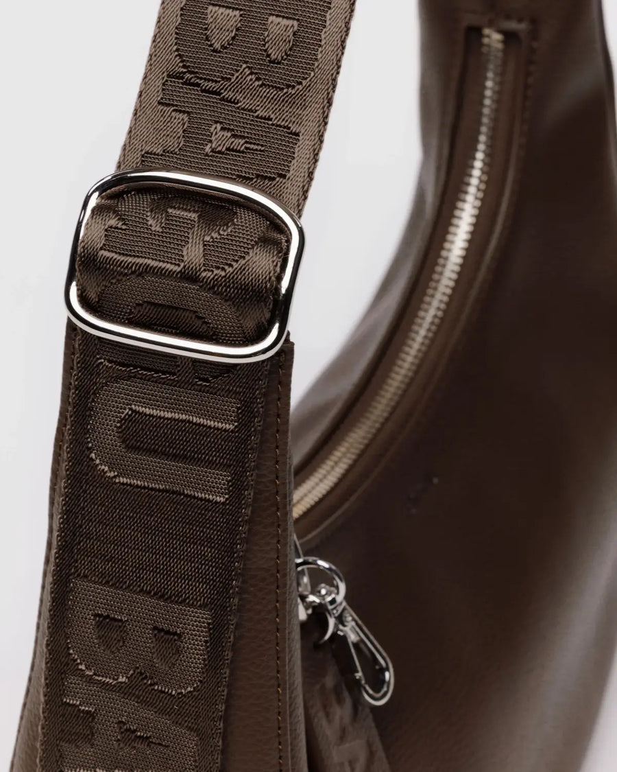 Small Recycled Leather Crescent Bag
