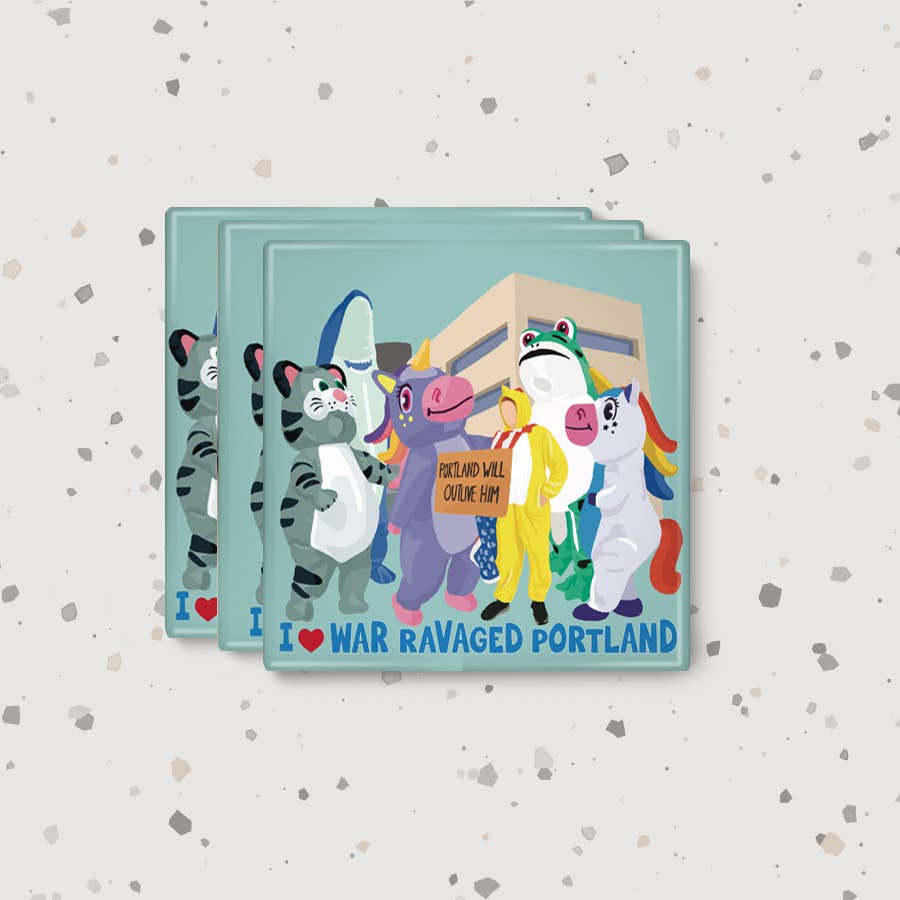 I Love War Ravaged Portland magnet by Citizen Ruth – Ruby Press Mercantile