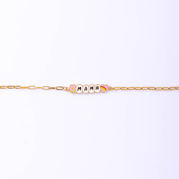 Mama Bracelet 18k Gold Gilt Enamel
