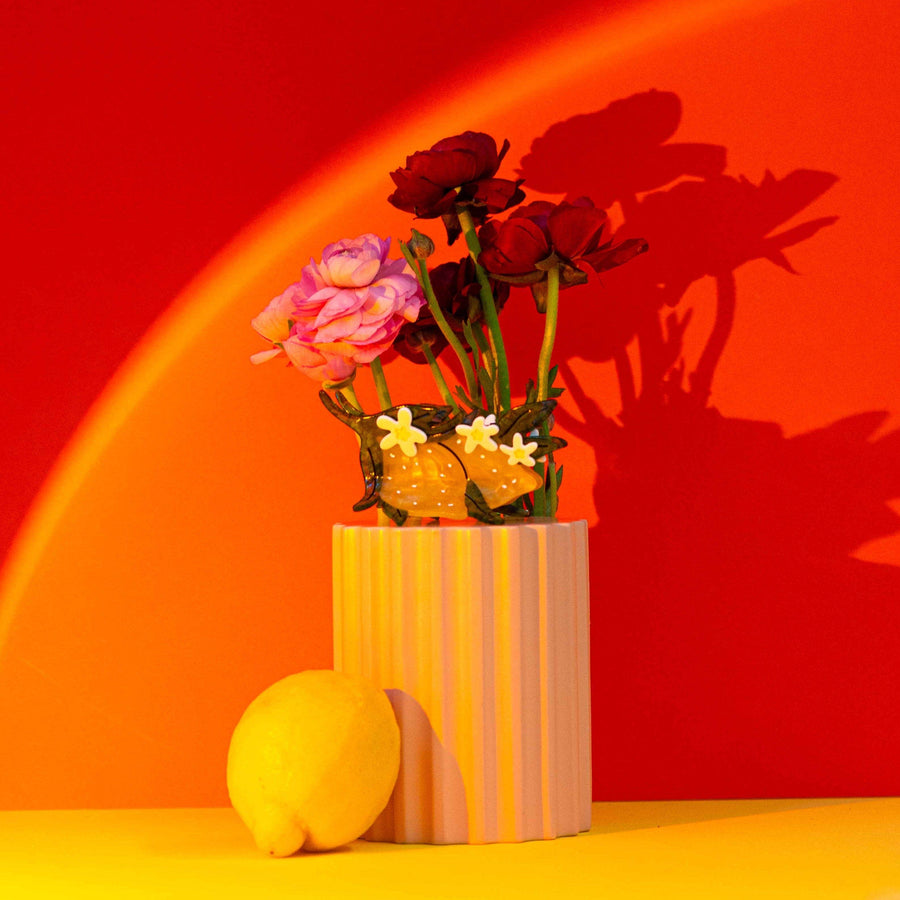 Large Lemon and Flowers Hair Claw Clip by Jenny Lemons