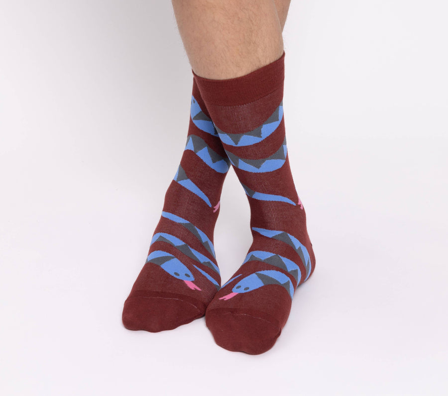 L Snakes Adult Crew Socks