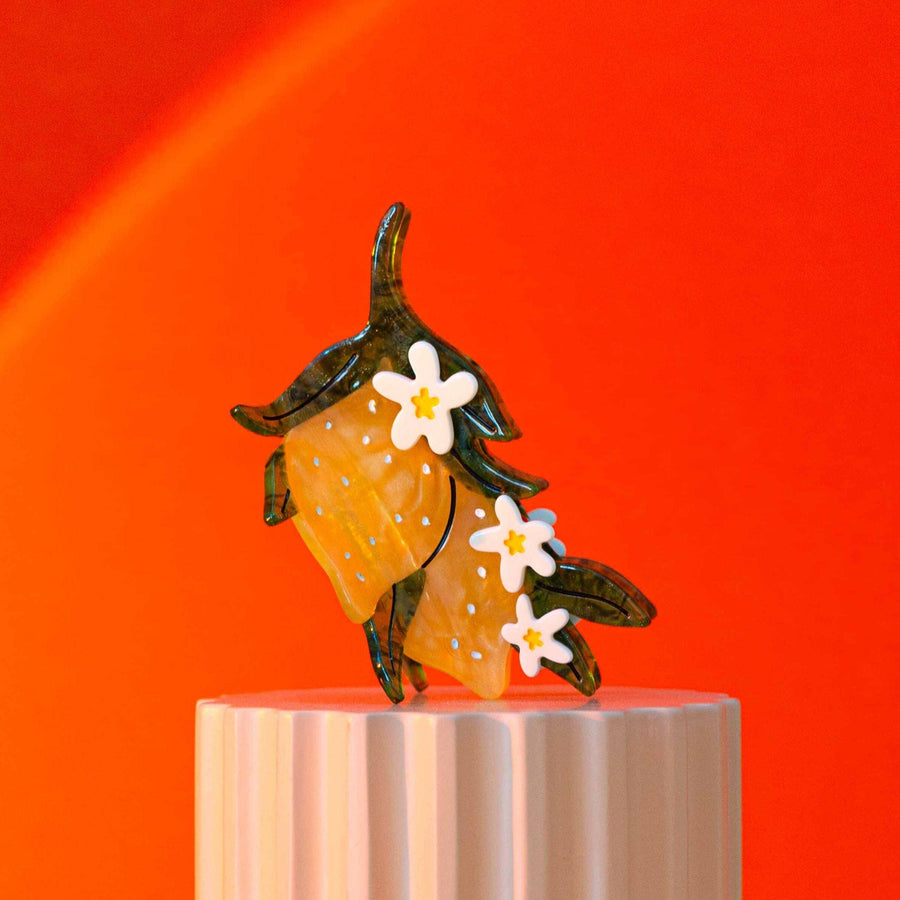 Large Lemon and Flowers Hair Claw Clip by Jenny Lemons