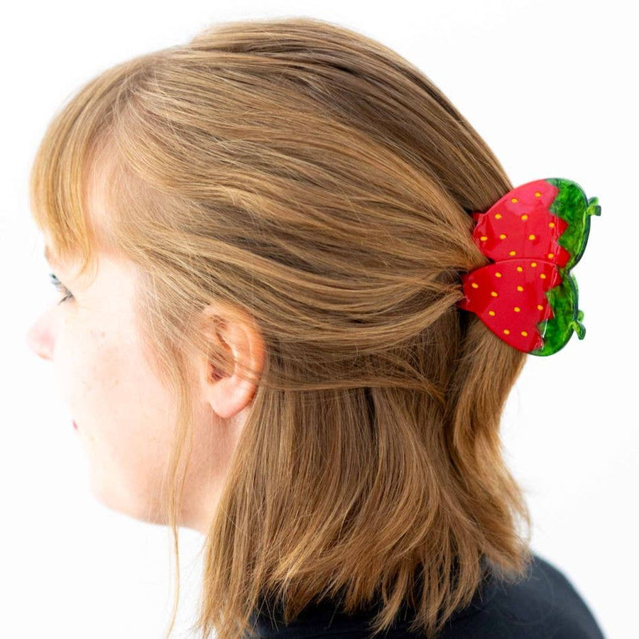 Large Red Strawberry Hair Claw Clip by Jenny Lemons