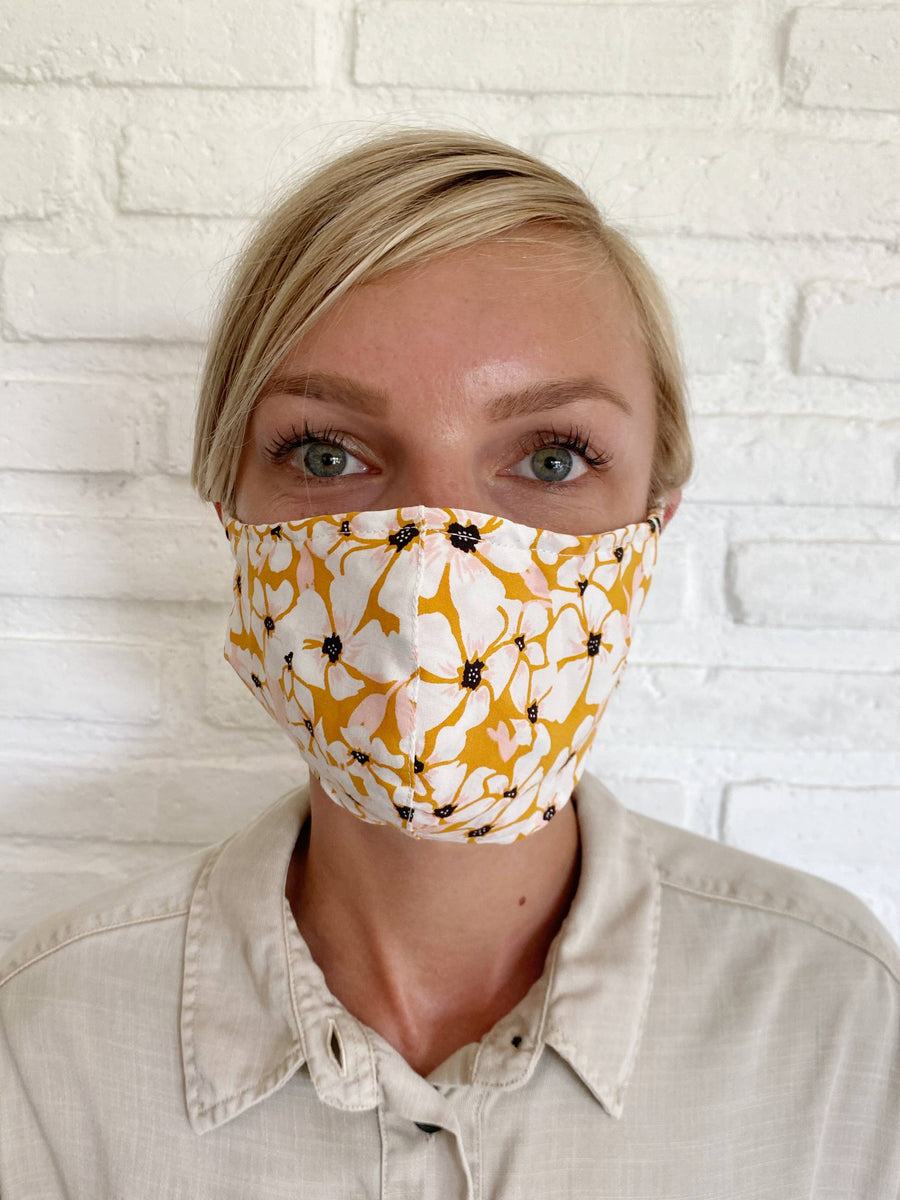 Tobacco Posy Floral Face Mask