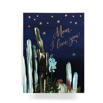 Night Cactus Mom, I Love You Card