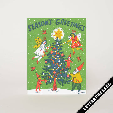Christmas Fairies Letterpress Card