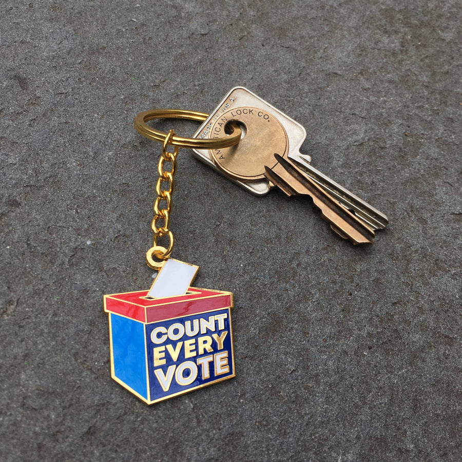 Count Every Vote Enamel Keychain