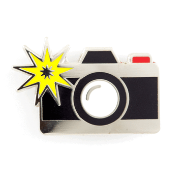 Camera Flash Enamel Pin