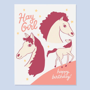 Hay Girl Birthday Card by The Good Twin