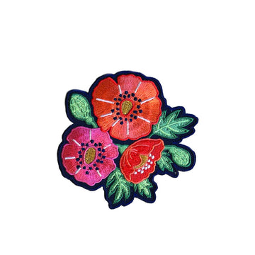 Poppies Embroidered Patch