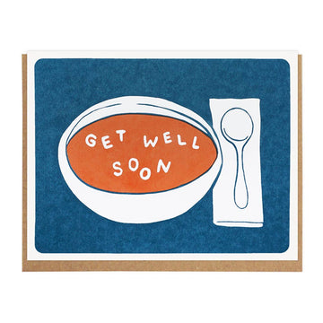 Get Well Soon Soup Letterpress Card