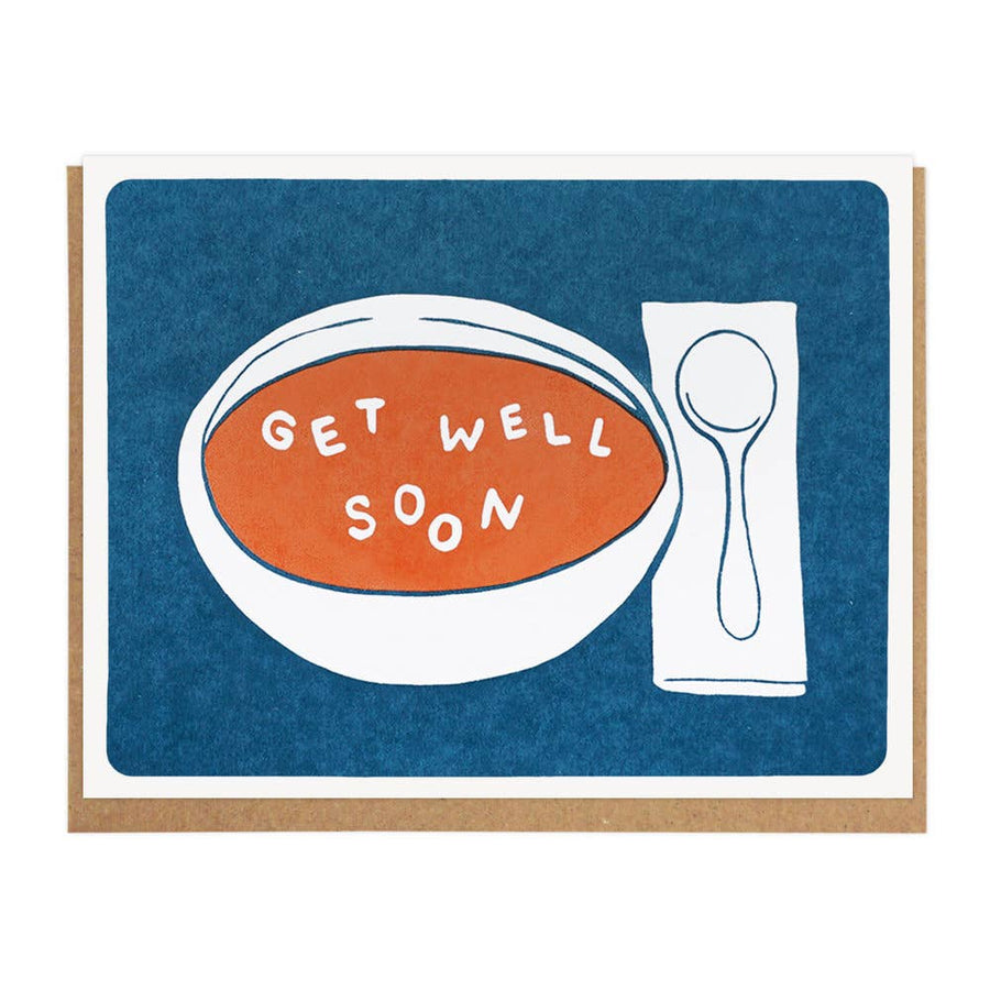 Get Well Soon Soup Letterpress Card