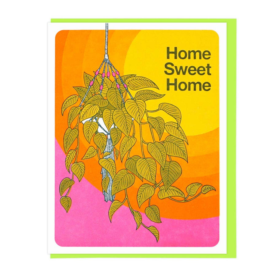 Home Sweet Home Hanging Plant Letterpress Card
