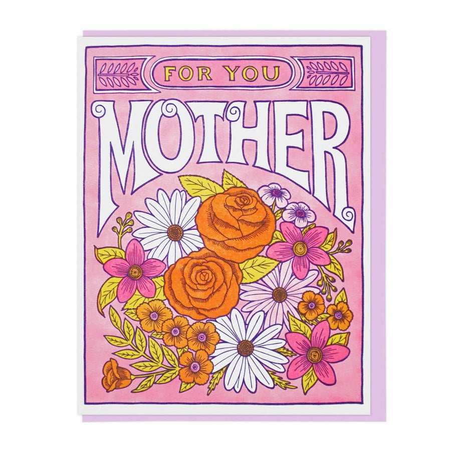 Flowers For Mother Letterpress Card