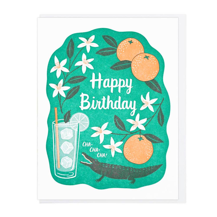 Cha Cha Birthday Letterpress Card